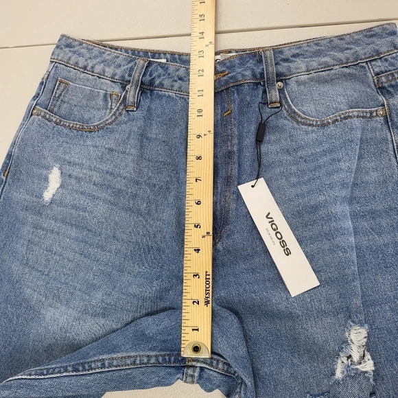 VIGOSS Distressed High Waisted Billie 90s Blue Jeans Sz 29 NWT NEW - Picture 15 of 15